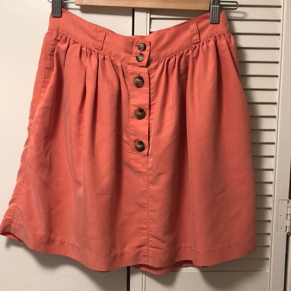 Peach button up skirt